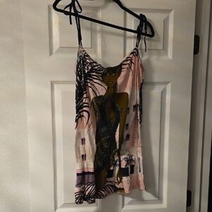 Custo Barcelona Artistic Pink and Black Tank Top